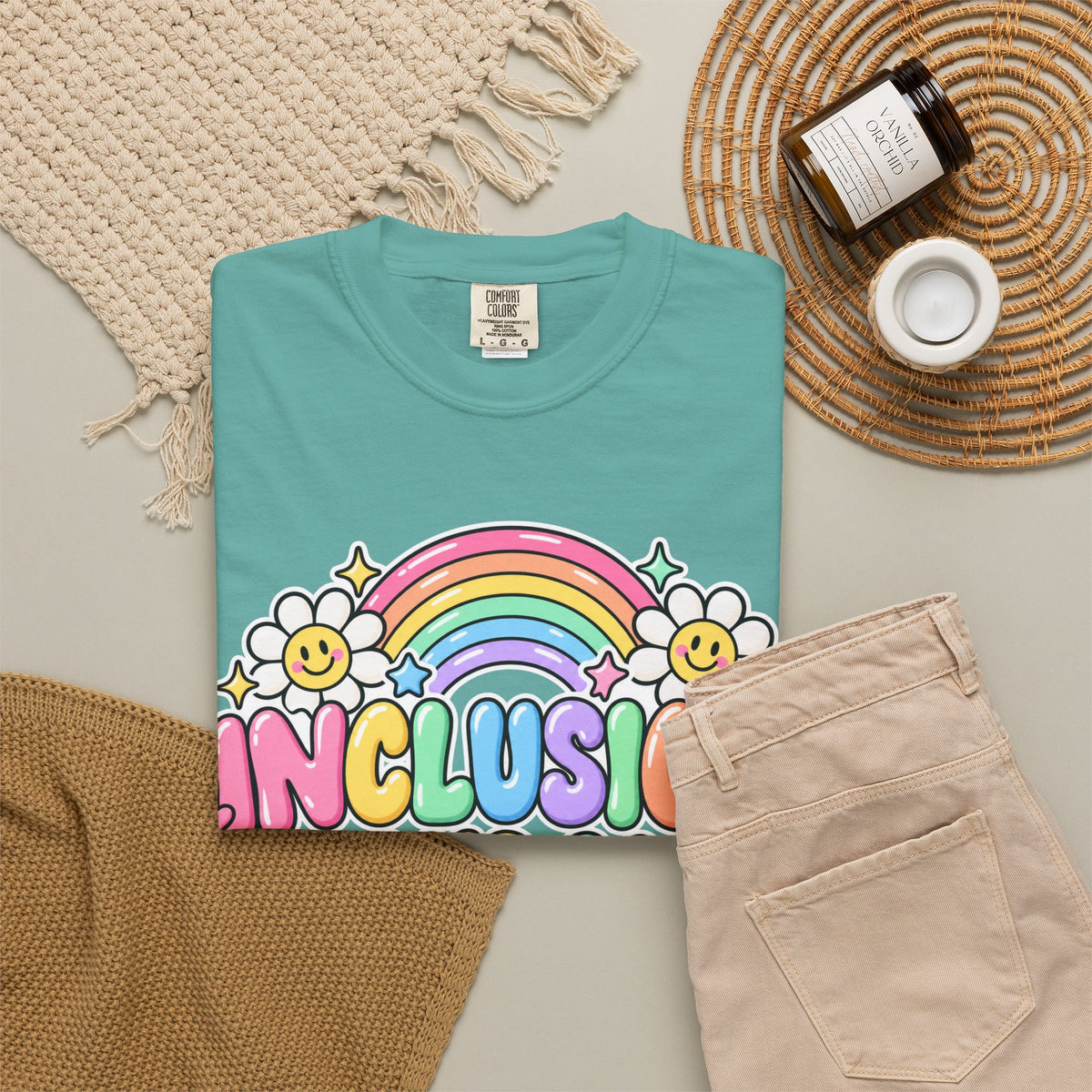 Inclusion Looks Good On You T-Shirt | Rainbow Smiles Graphic Tee