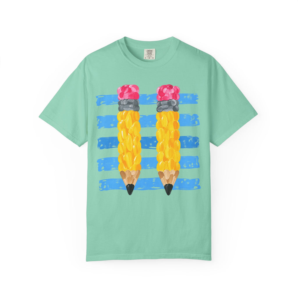 Braided Pencil Illustration T-Shirt | School Art Teacher Tee