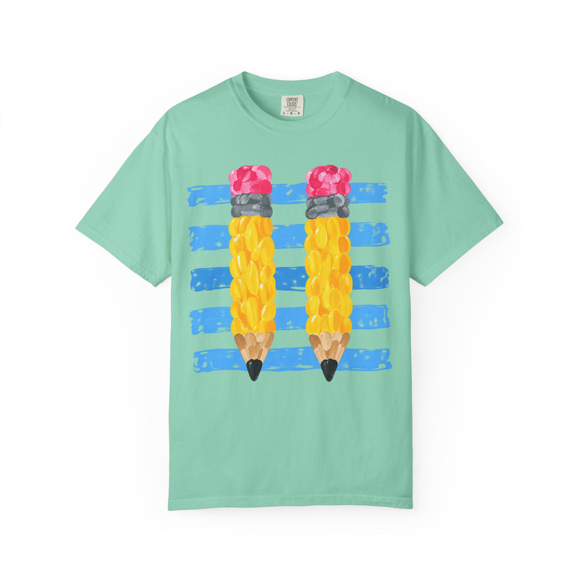 Braided Pencil Illustration T-Shirt | School Art Teacher Tee