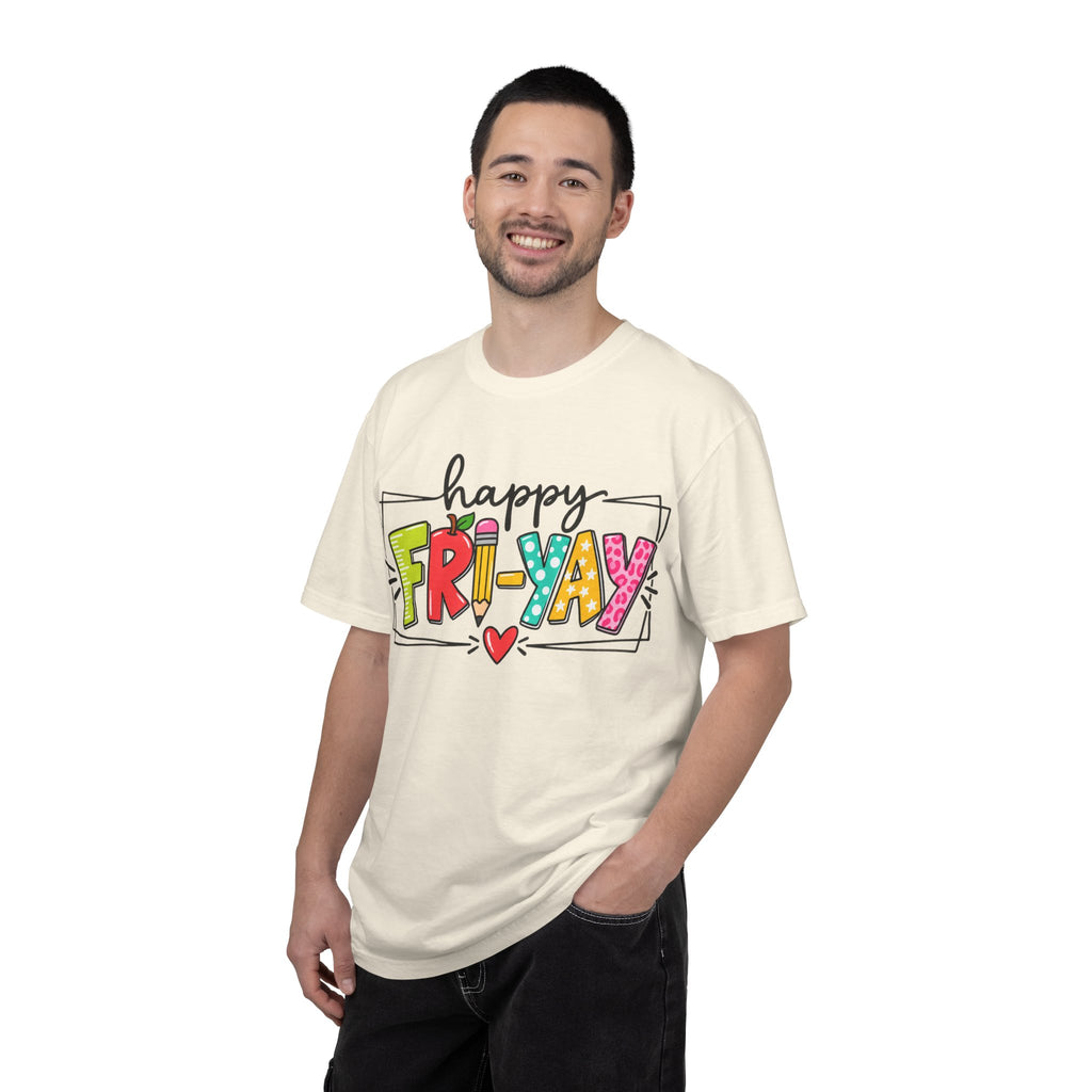 Happy Fri-yay Colorful Graphic T-shirt | Cute Friday Celebration Tee
