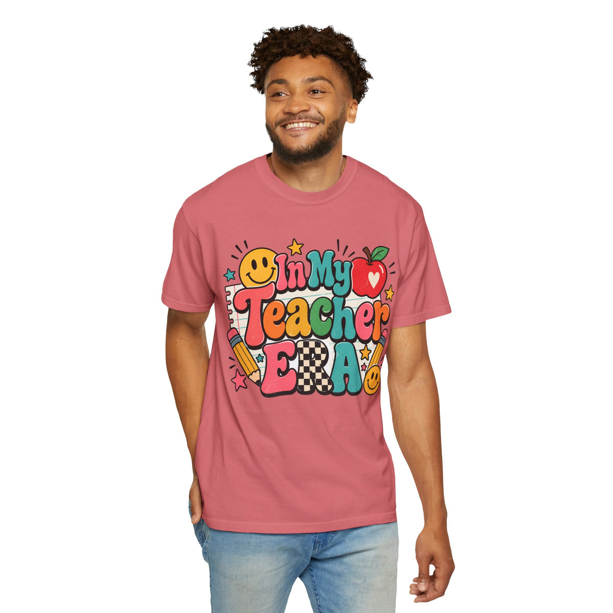 In My Teacher Era T-shirt | Retro School Graphic, Apple & Pencils