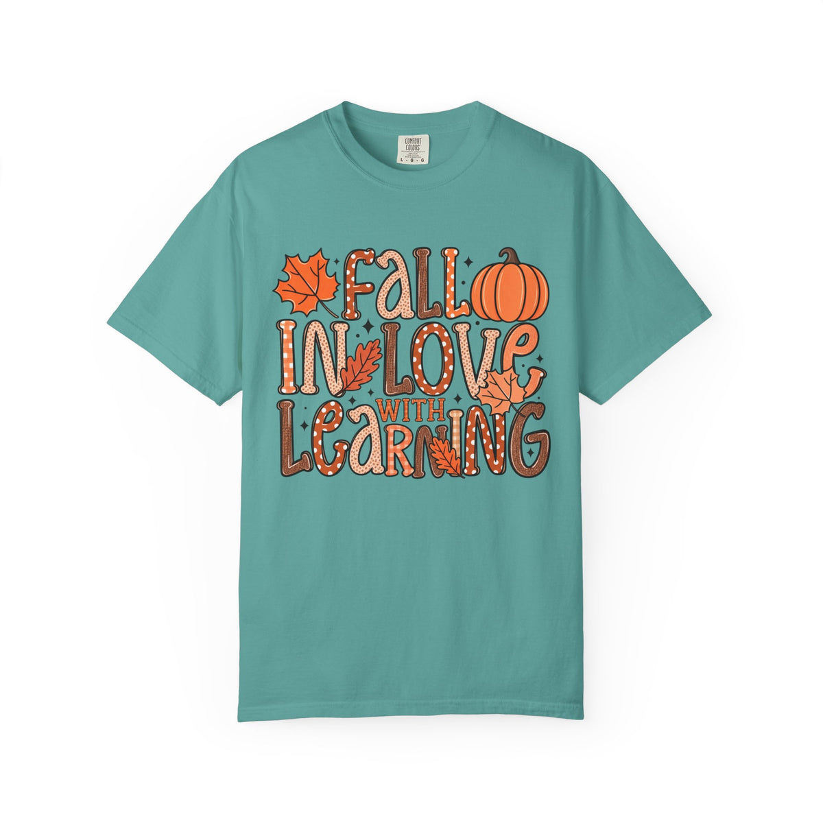 Fall in Love with Learning T-Shirt | Teacher Autumn Pumpkin Leaves