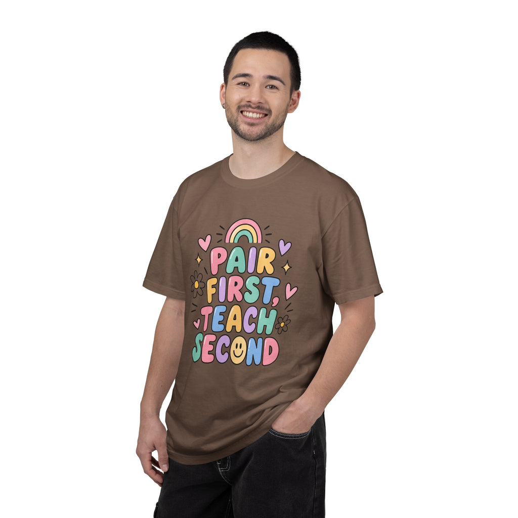 Pair First Teach Second T-Shirt | Cute Rainbow Classroom Design