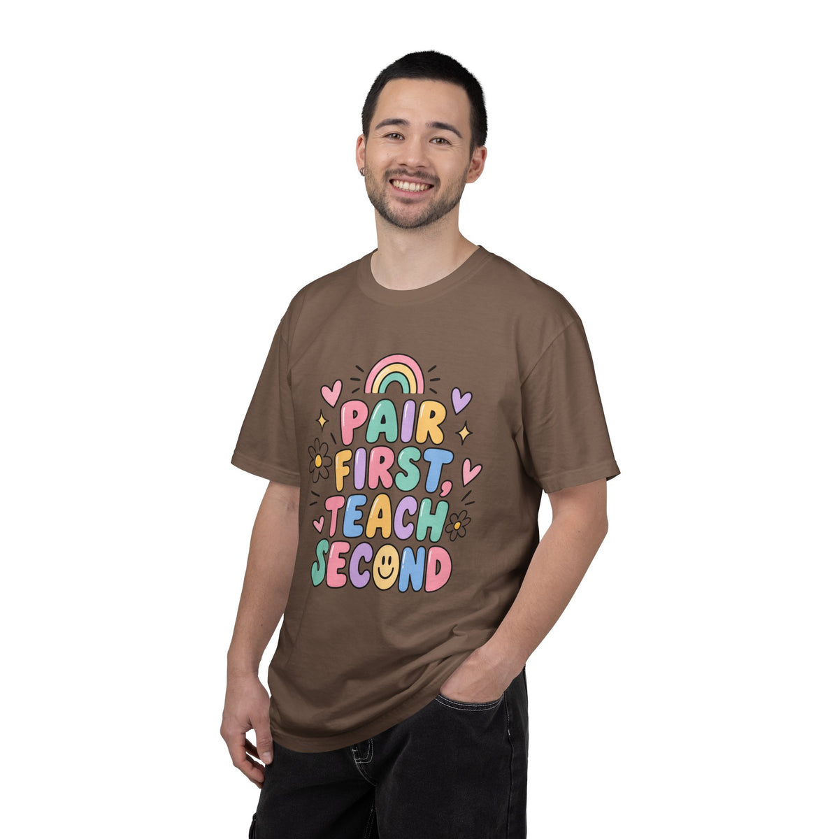 Pair First Teach Second T-Shirt | Cute Rainbow Classroom Design