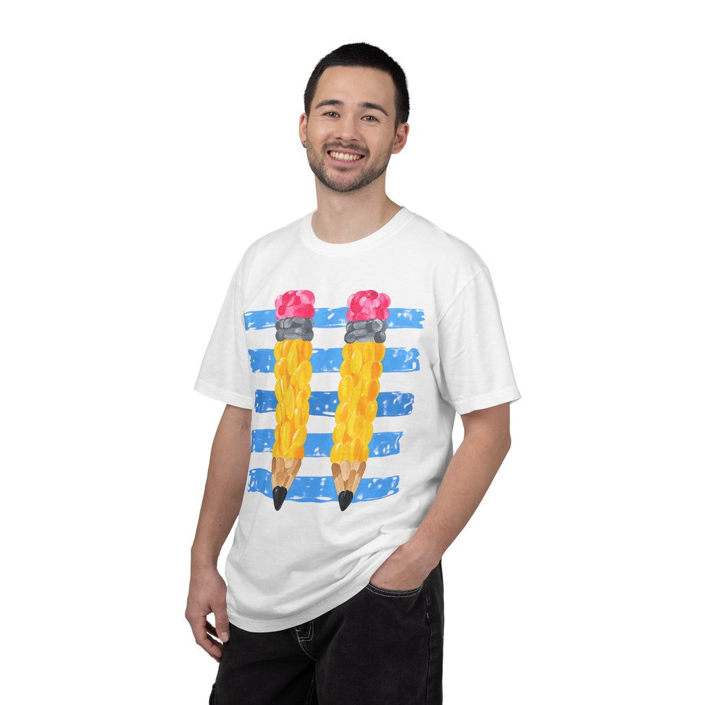 Braided Pencil Illustration T-Shirt | School Art Teacher Tee