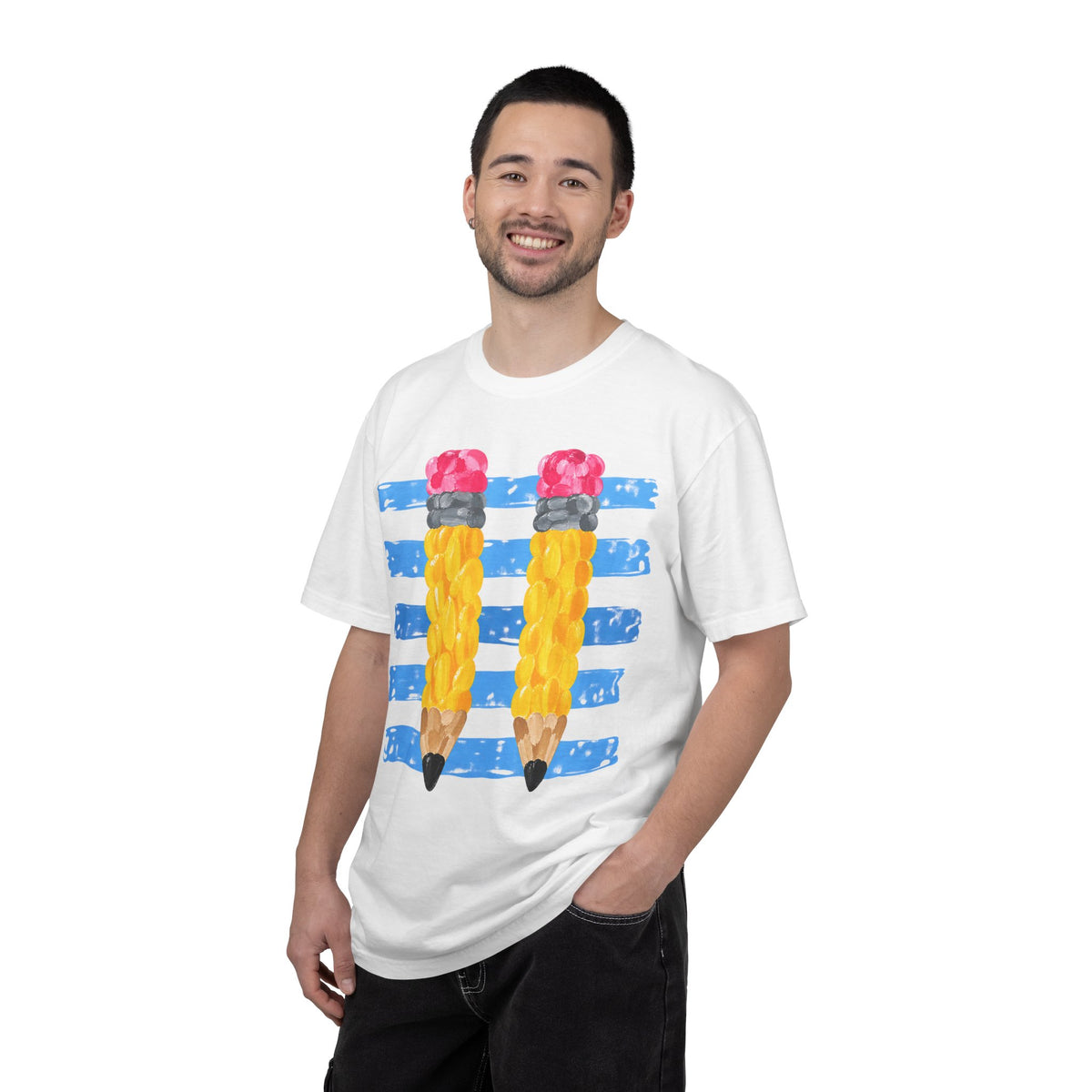 Braided Pencil Illustration T-Shirt | School Art Teacher Tee