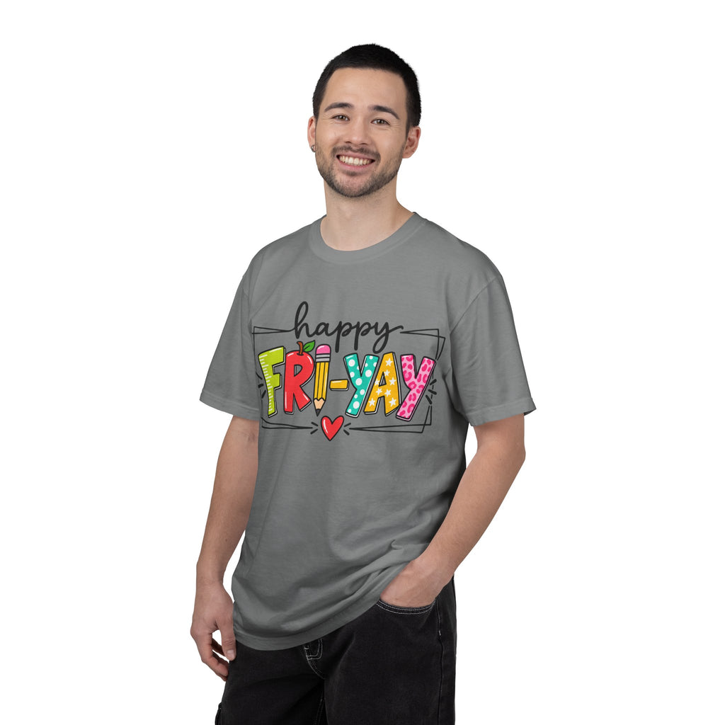 Happy Fri-yay Colorful Graphic T-shirt | Cute Friday Celebration Tee