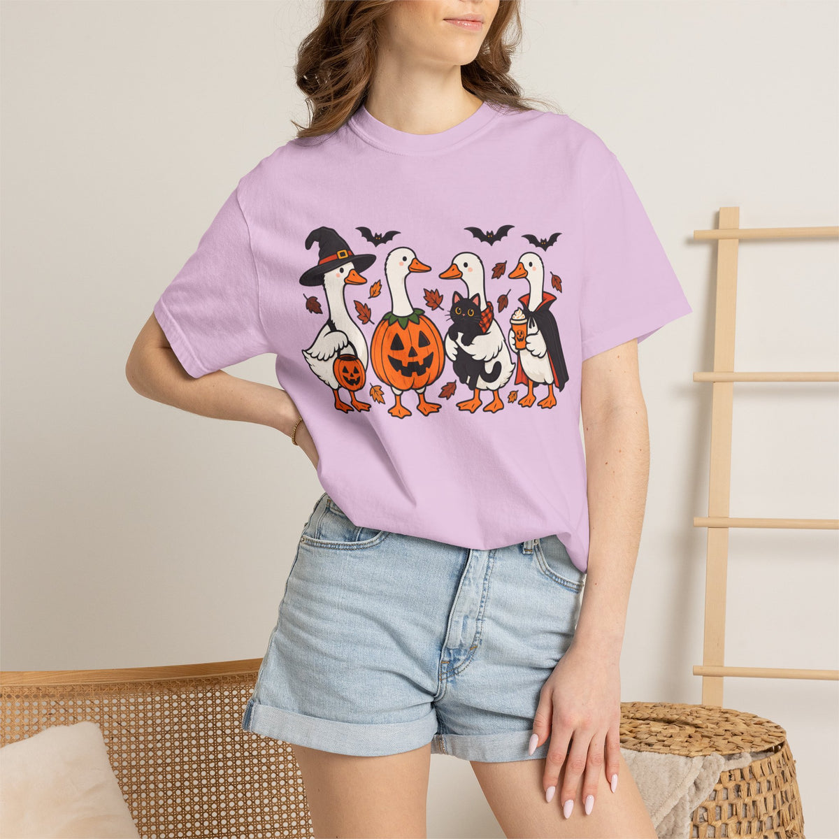Halloween Ducks T-shirt | Geese in Costumes, Pumpkin Jack-O’-Lantern