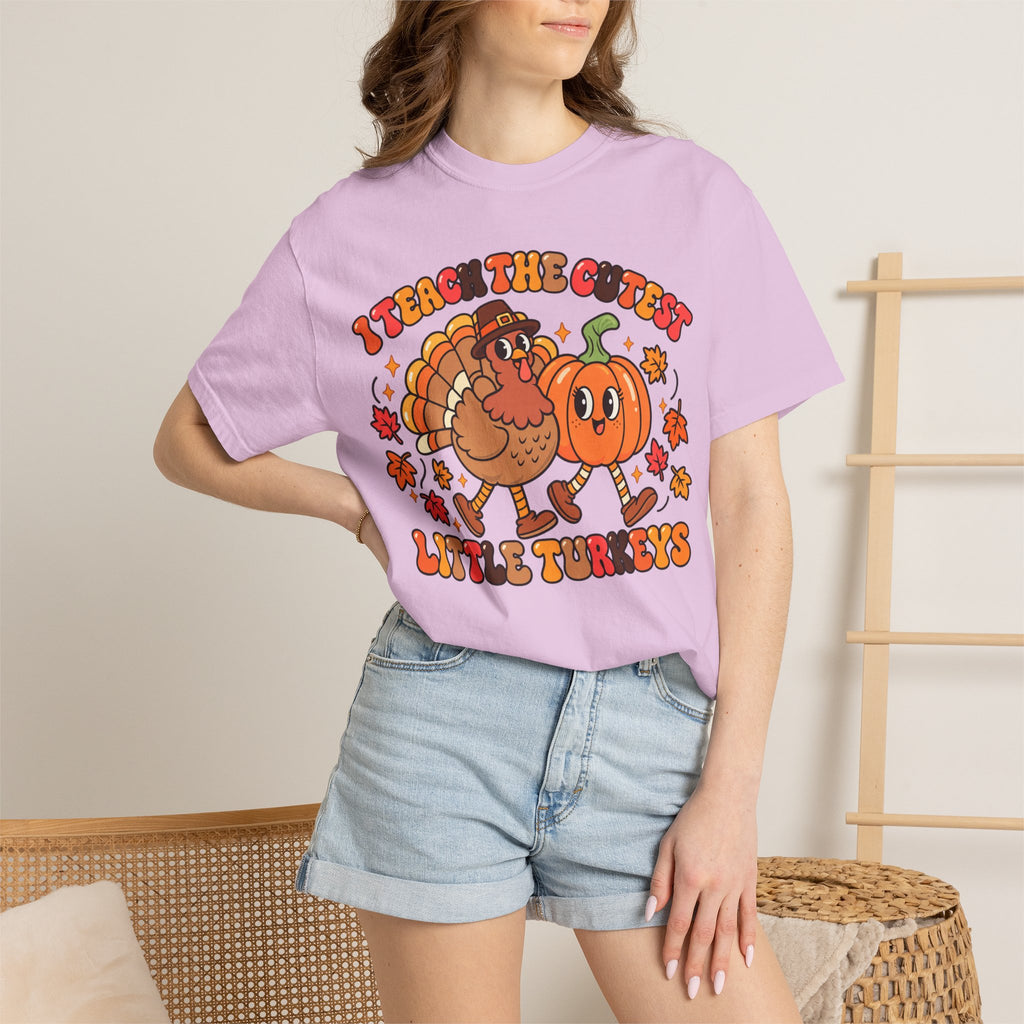 I Teach the Cutest Little Turkeys T-shirt | Thanksgiving Teacher Shirt