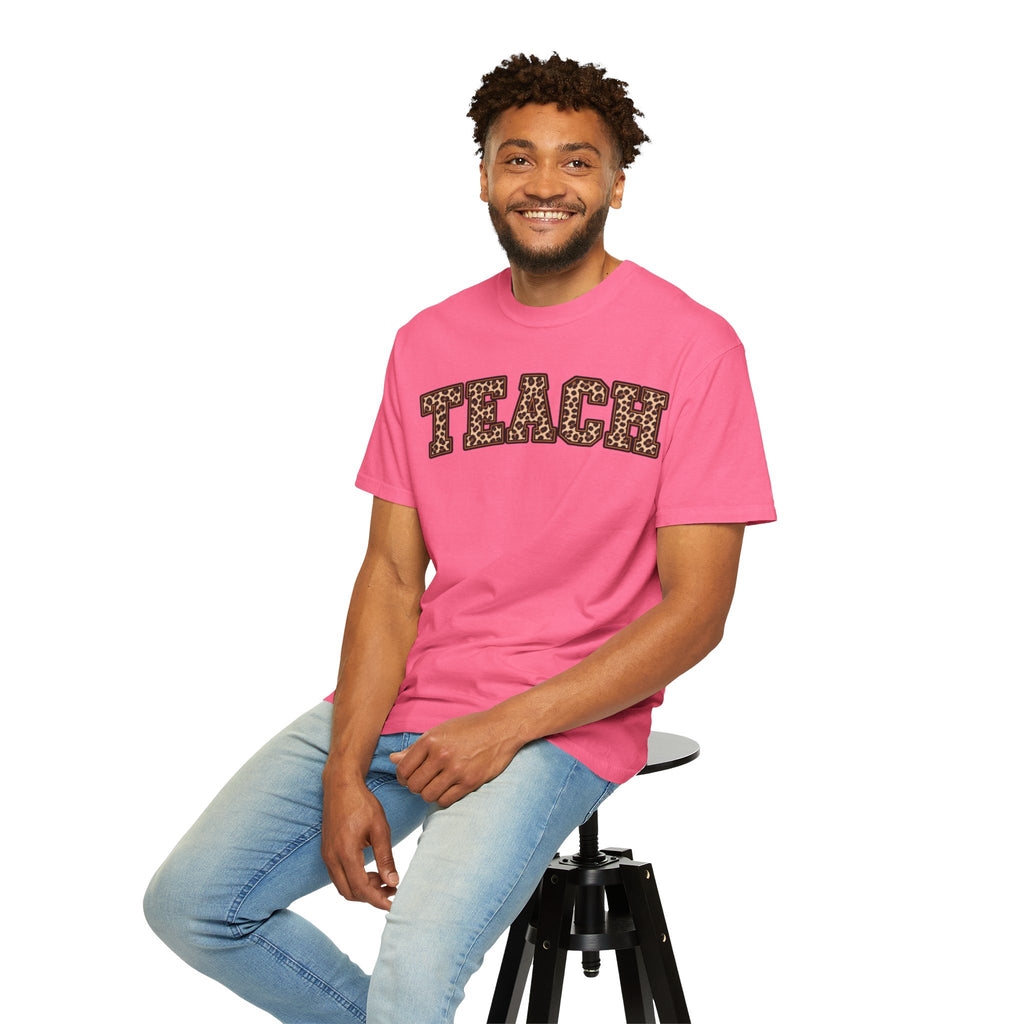 Leopard Print TEACH T-Shirt | Teacher Shirt, Animal Print Typography