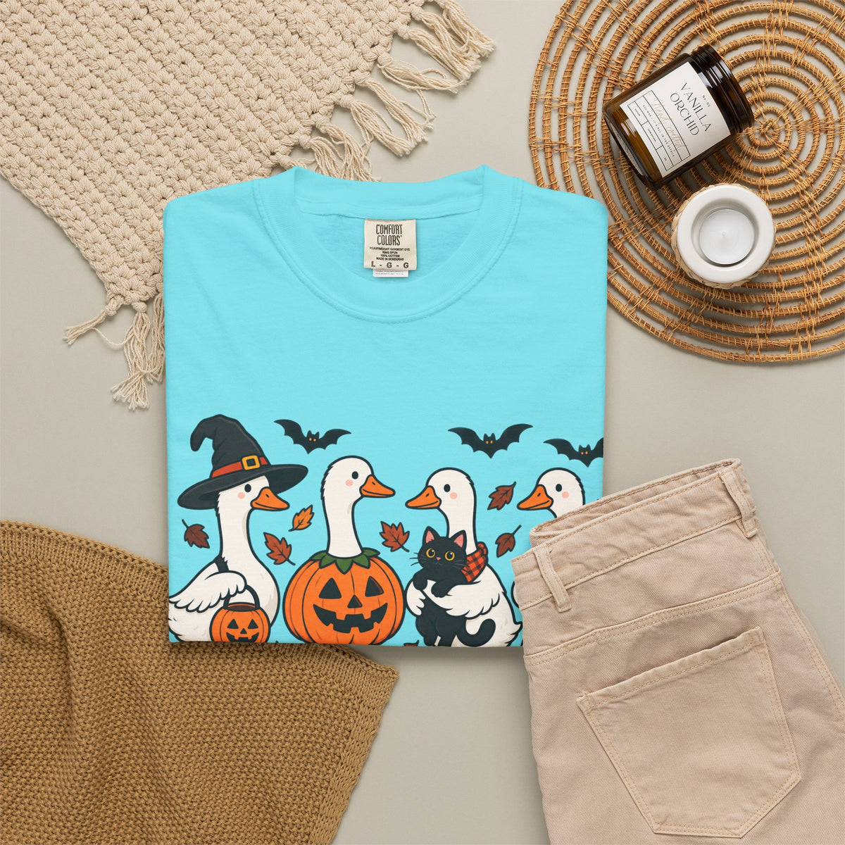 Halloween Ducks T-shirt | Geese in Costumes, Pumpkin Jack-O’-Lantern