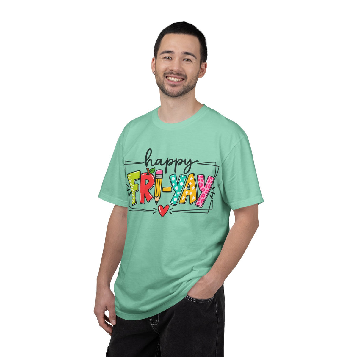 Happy Fri-yay Colorful Graphic T-shirt | Cute Friday Celebration Tee