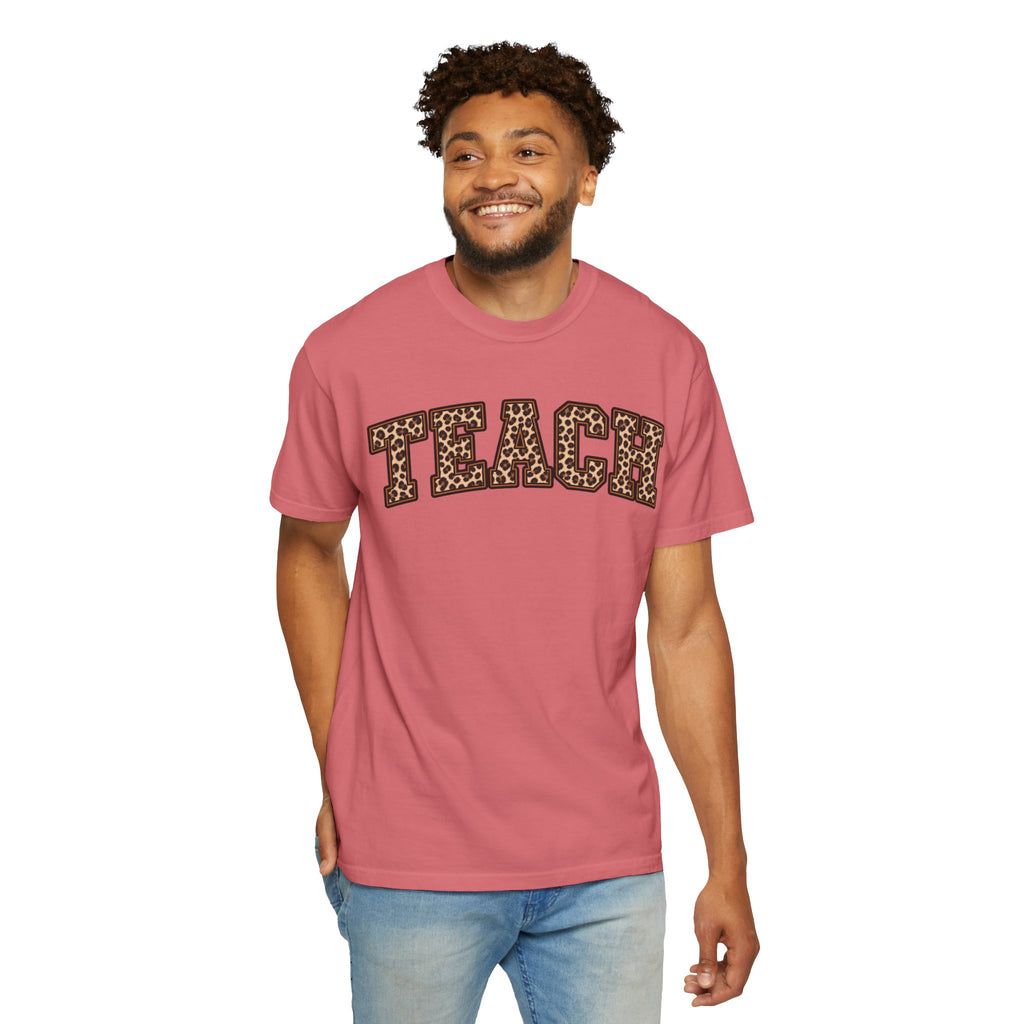 Leopard Print TEACH T-Shirt | Teacher Shirt, Animal Print Typography