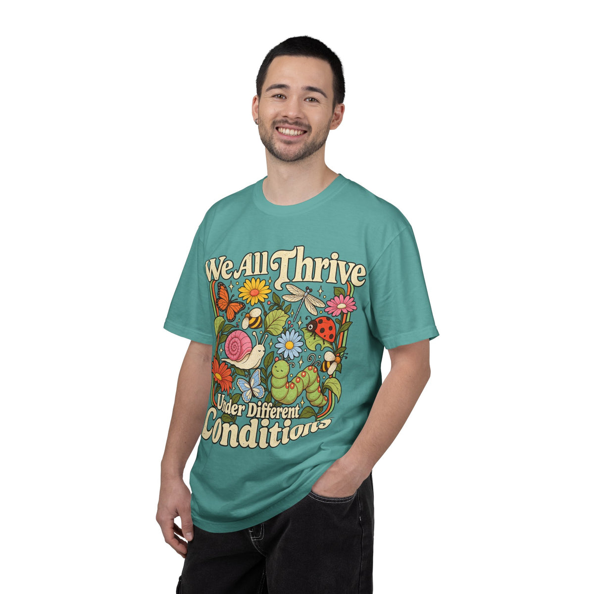 We All Thrive Under Different Conditions T-shirt | Floral Nature Illustration