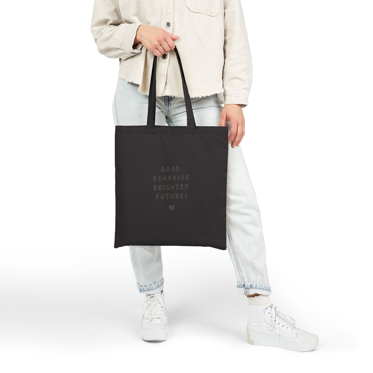 Good Behavior Brighter Futures tote bag | canvas school teacher tote