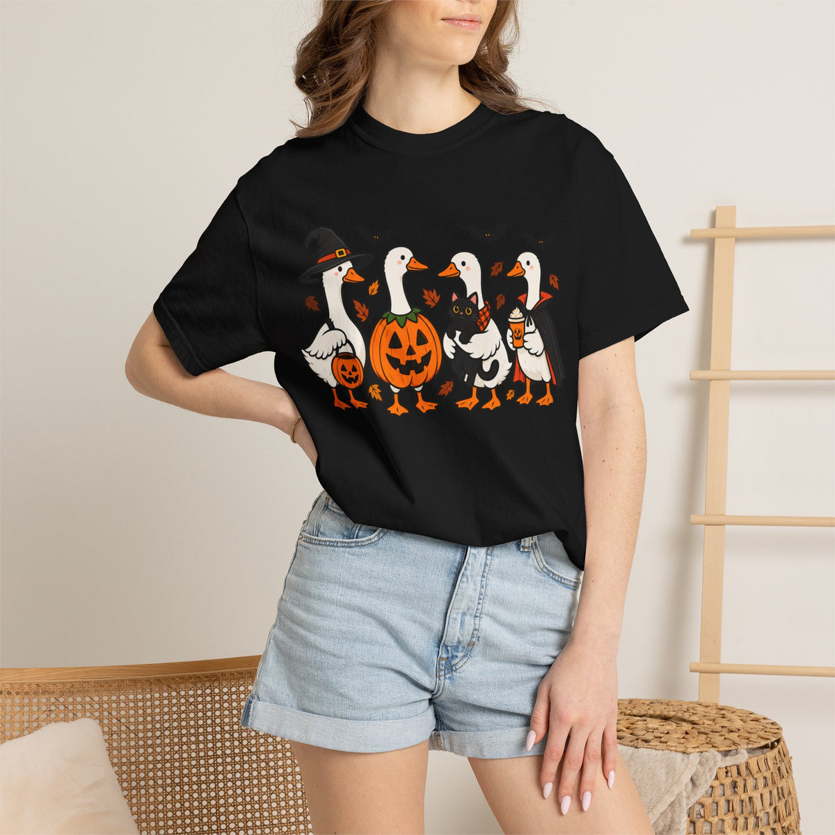 Halloween Ducks T-shirt | Geese in Costumes, Pumpkin Jack-O’-Lantern