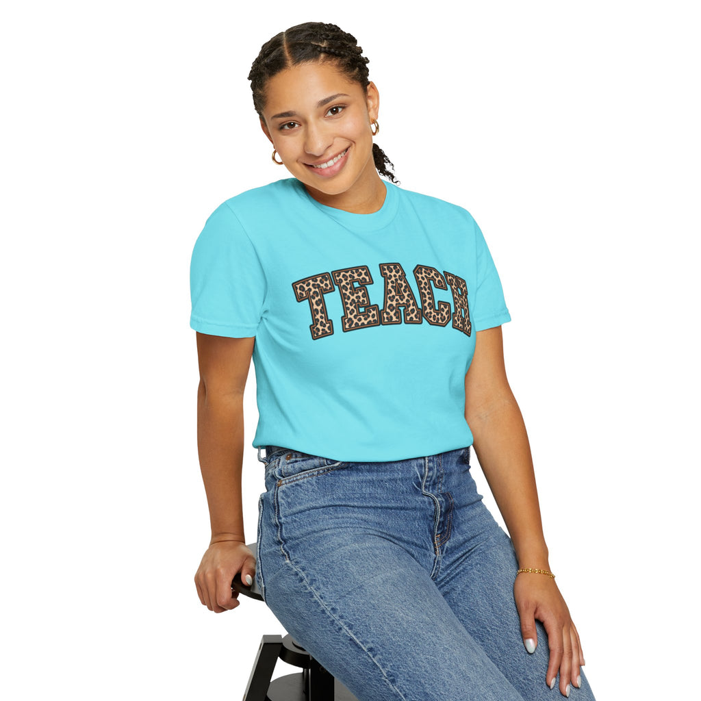 Leopard Print TEACH T-Shirt | Teacher Shirt, Animal Print Typography