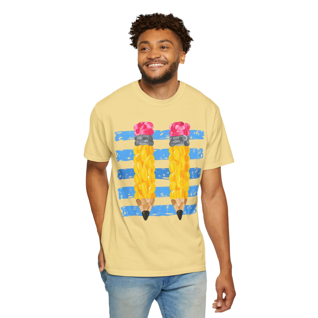 Braided Pencil Illustration T-Shirt | School Art Teacher Tee