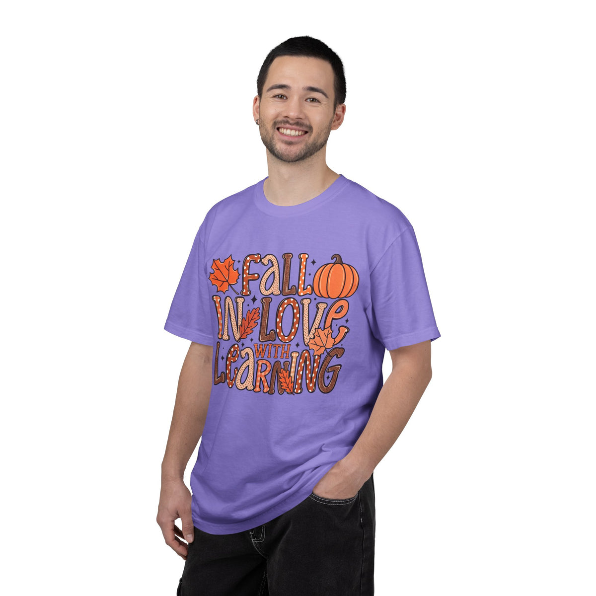 Fall in Love with Learning T-Shirt | Teacher Autumn Pumpkin Leaves