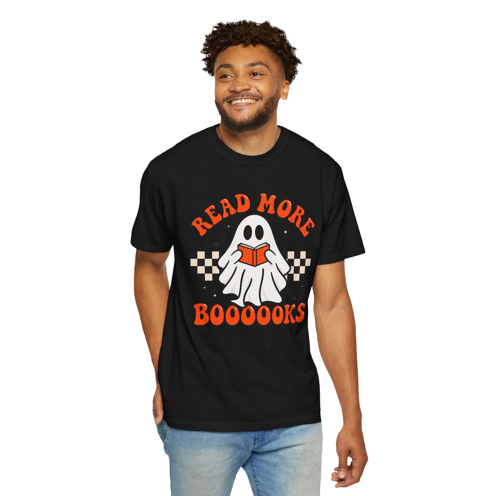 Read More Booooks ghost reading T-Shirt | Halloween book lover tee