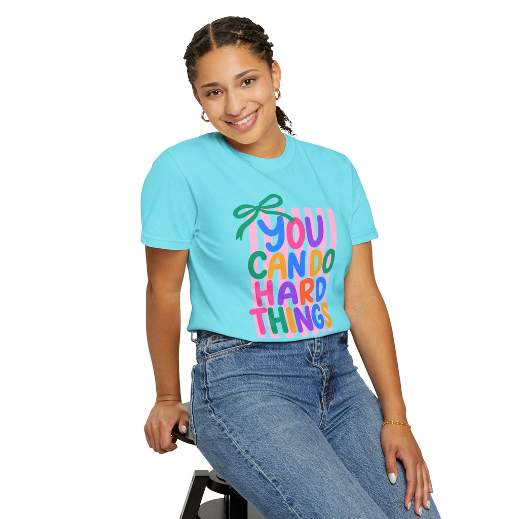 You Can Do Hard Things T-shirt | Colorful Motivational Typography