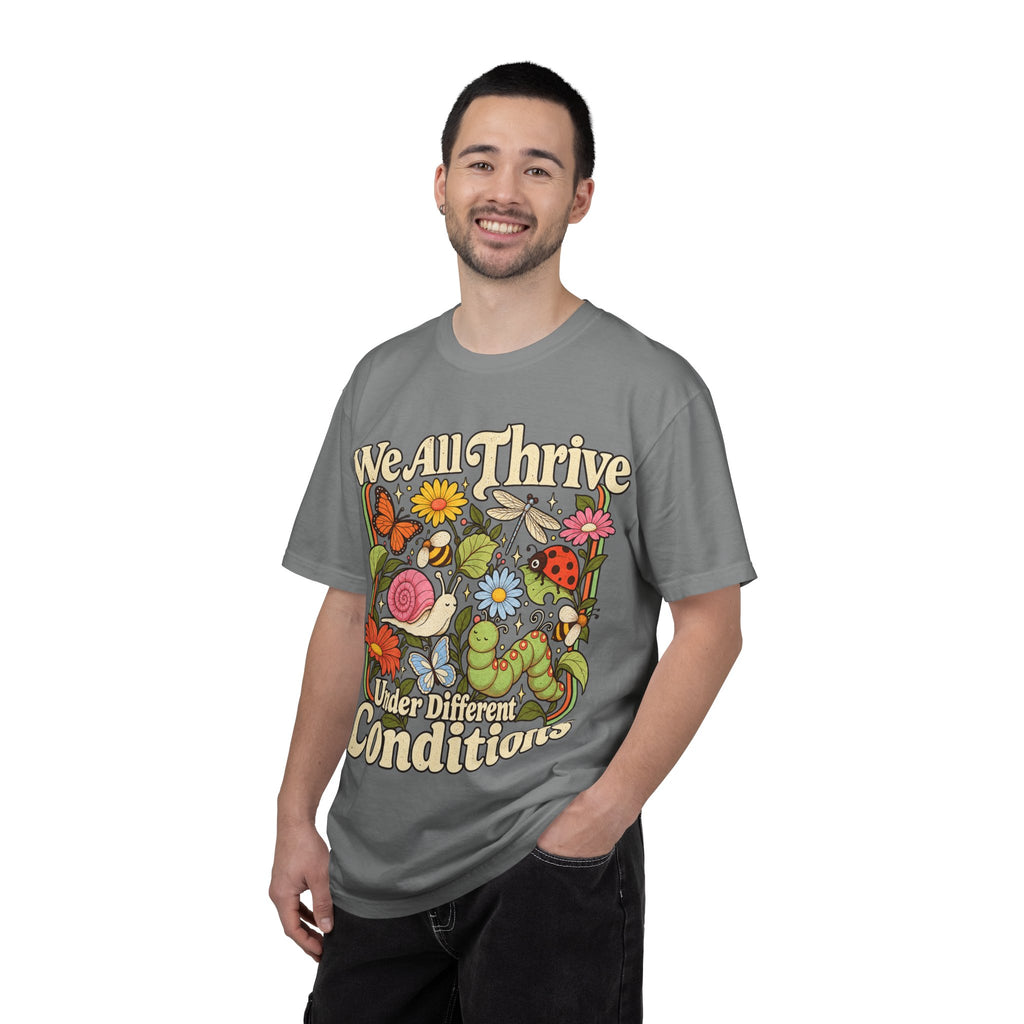 We All Thrive Under Different Conditions T-shirt | Floral Nature Illustration