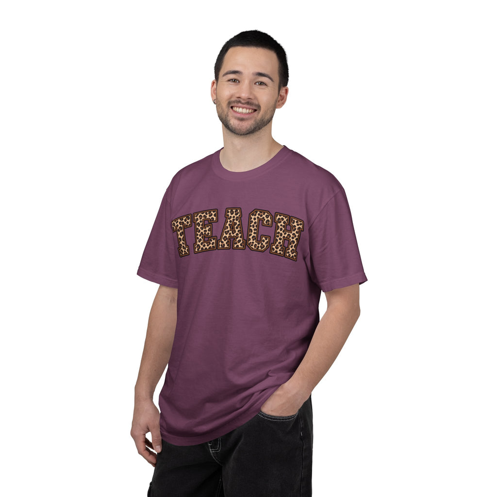 Leopard Print TEACH T-Shirt | Teacher Shirt, Animal Print Typography