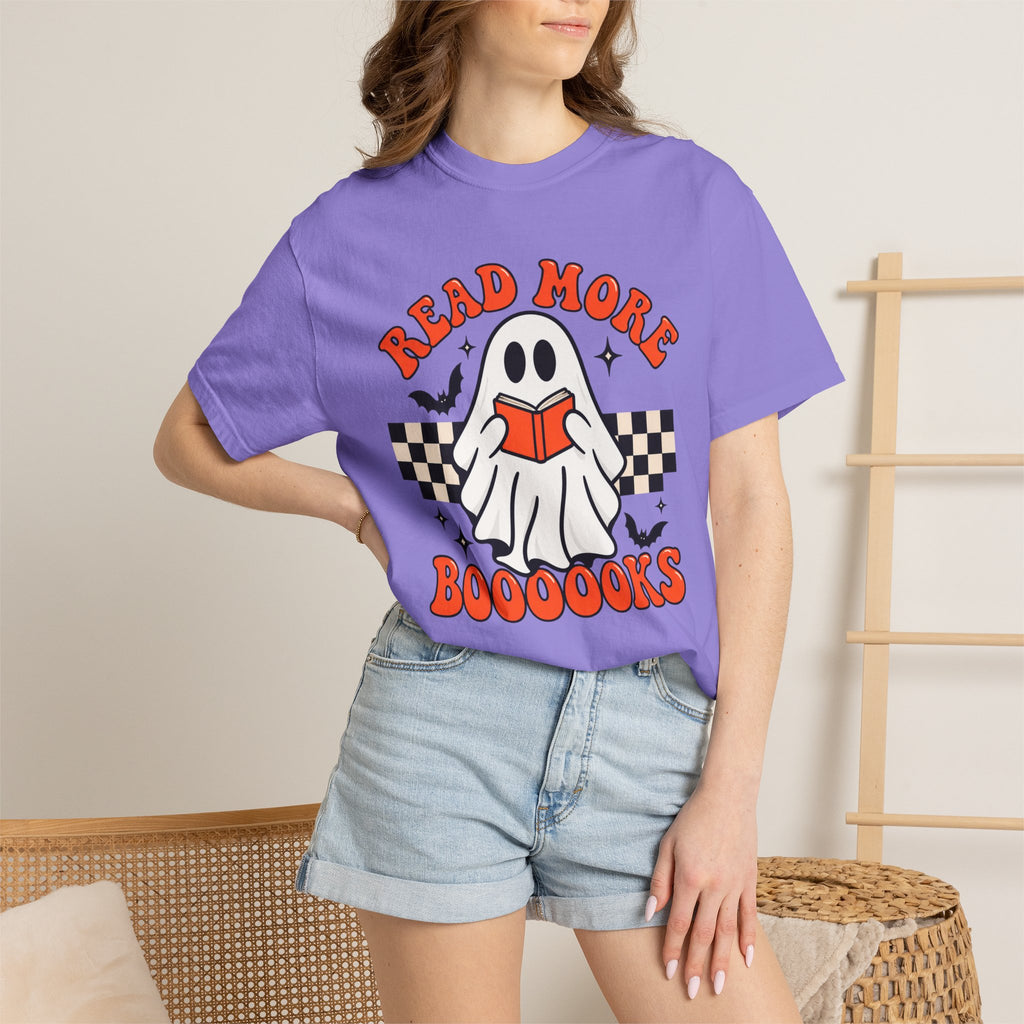 Read More Booooks ghost reading T-Shirt | Halloween book lover tee