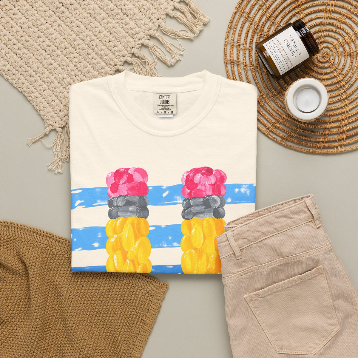 Braided Pencil Illustration T-Shirt | School Art Teacher Tee