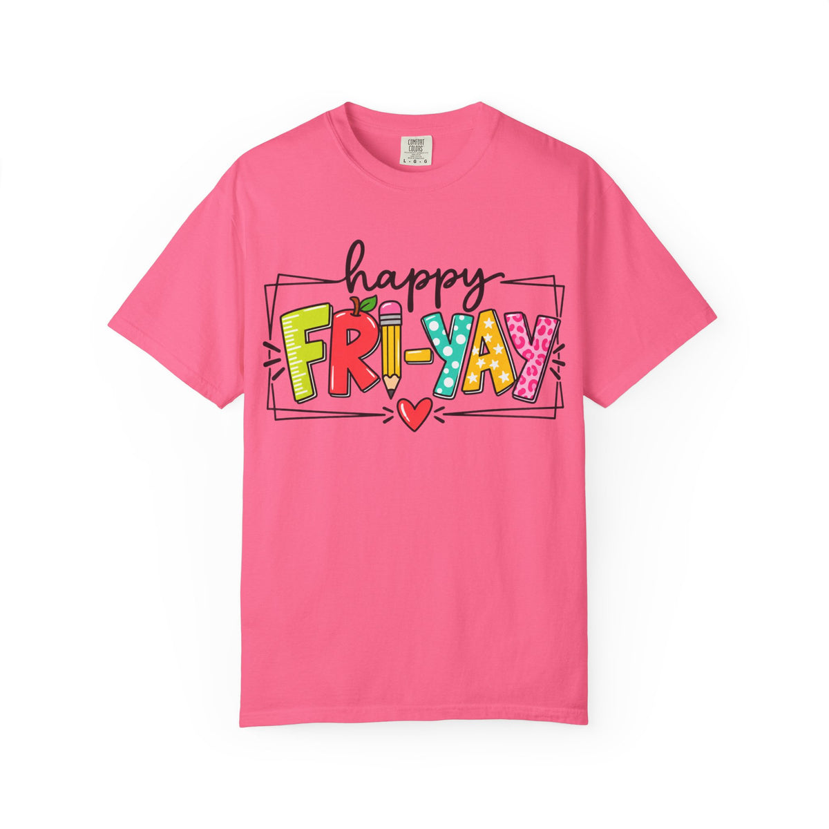Happy Fri-yay Colorful Graphic T-shirt | Cute Friday Celebration Tee