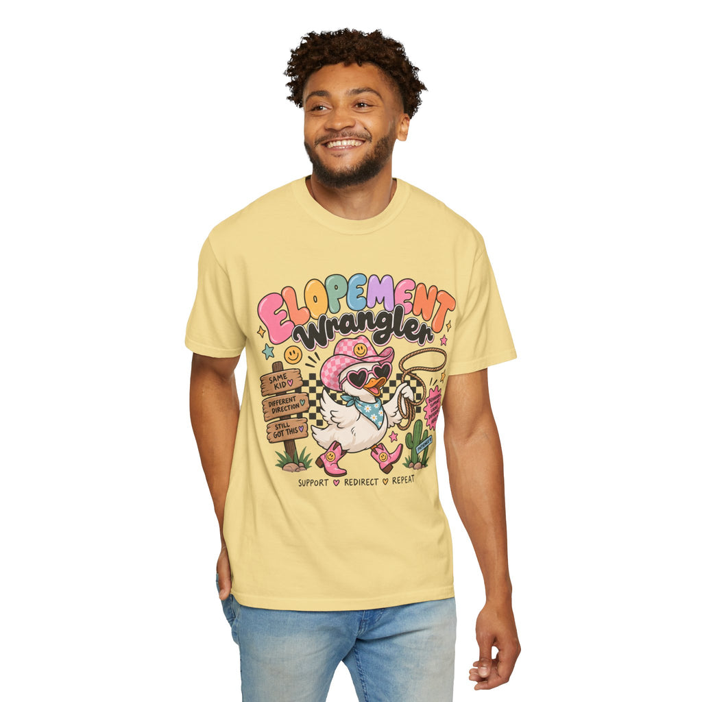 Elopement T-shirt | Cute Cowboy Sloth Illustration, Western Floral Tee