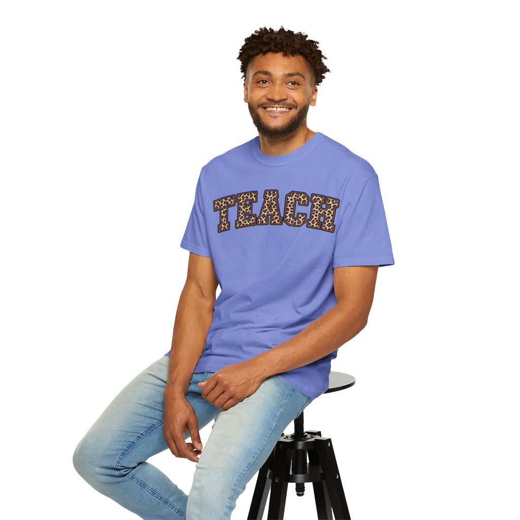 Leopard Print TEACH T-Shirt | Teacher Shirt, Animal Print Typography