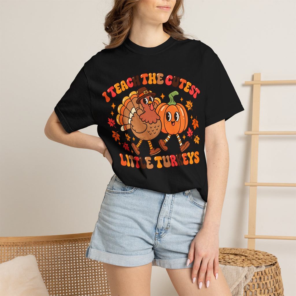 I Teach the Cutest Little Turkeys T-shirt | Thanksgiving Teacher Shirt