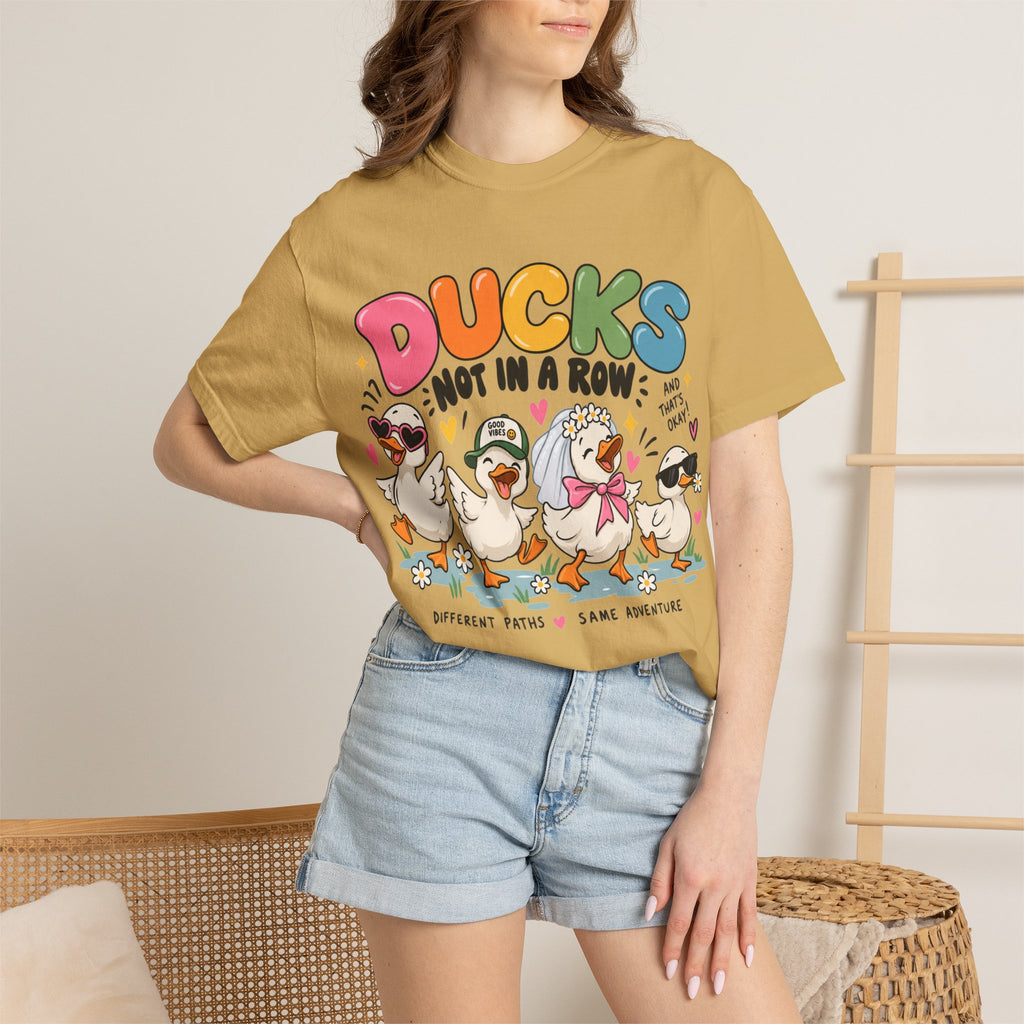 Ducks Not In A Row tee | Cute Duck Illustration T-Shirt, Different Paths Same Adventure