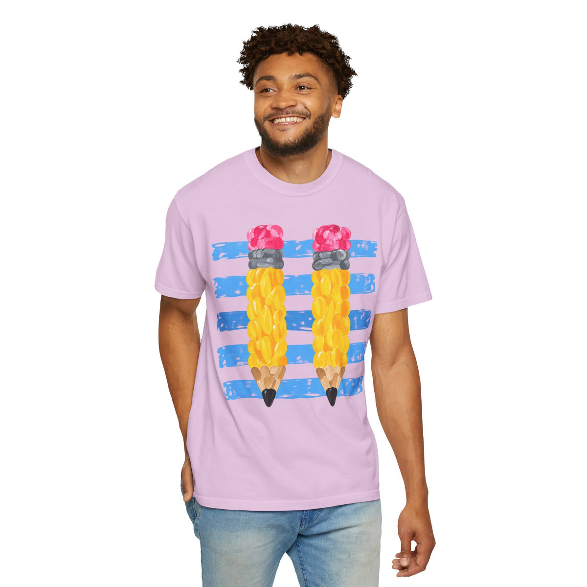 Braided Pencil Illustration T-Shirt | School Art Teacher Tee