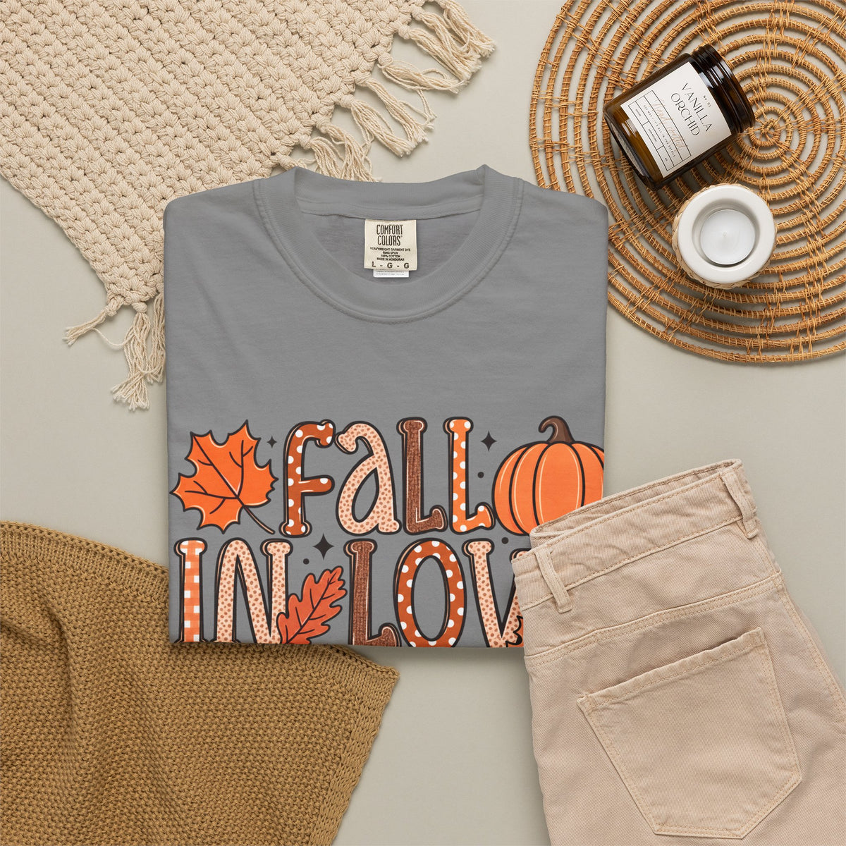 Fall in Love with Learning T-Shirt | Teacher Autumn Pumpkin Leaves