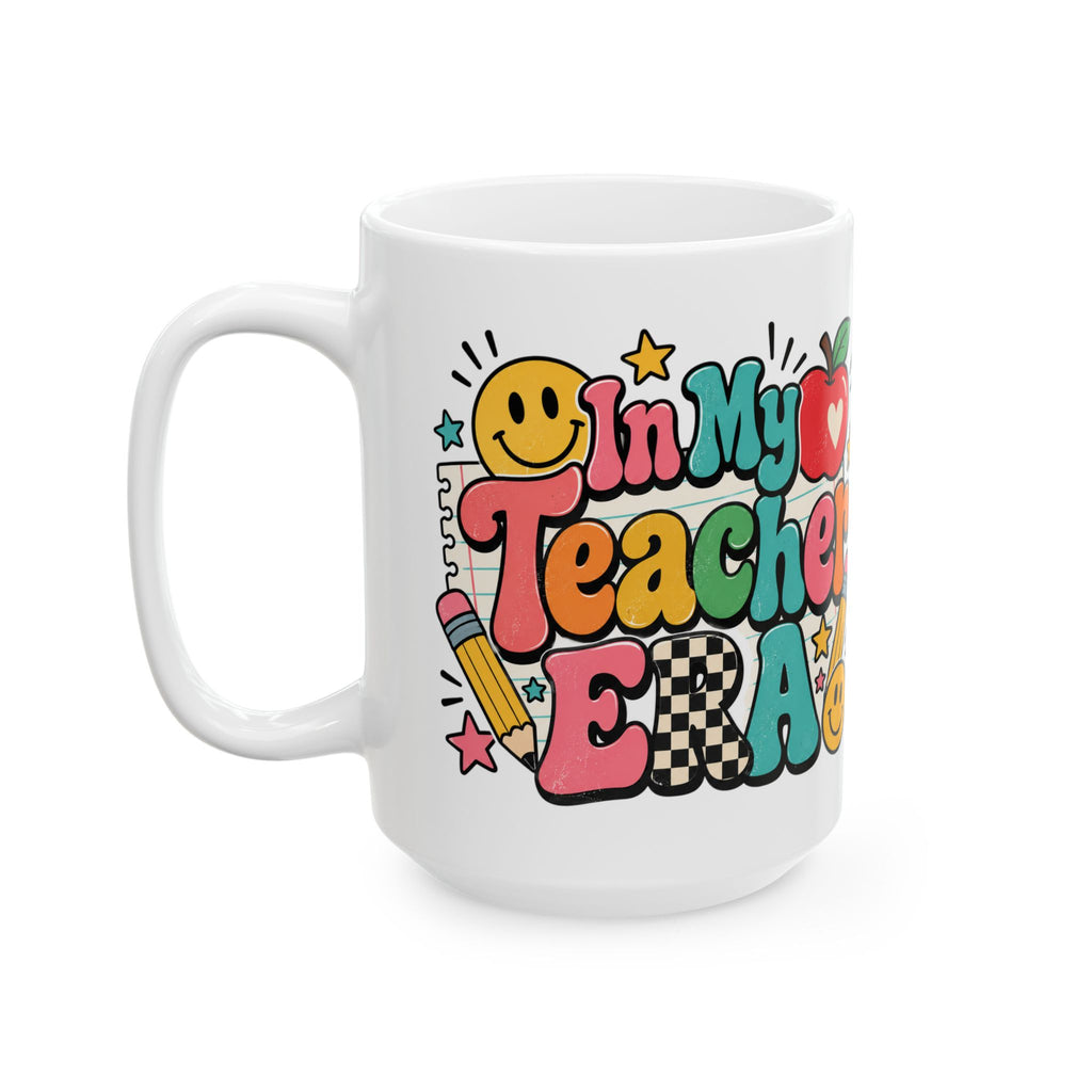 My Teacher Era Mug | Colorful Retro Teacher Illustration Ceramic Mug