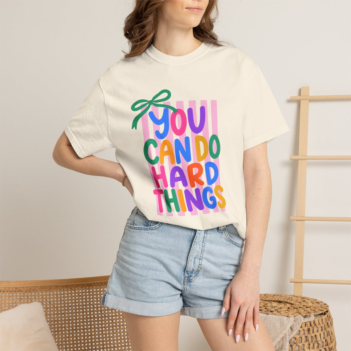 You Can Do Hard Things T-shirt | Colorful Motivational Typography