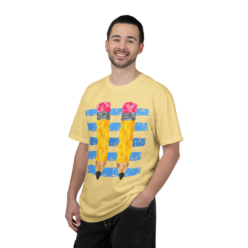 Braided Pencil Illustration T-Shirt | School Art Teacher Tee