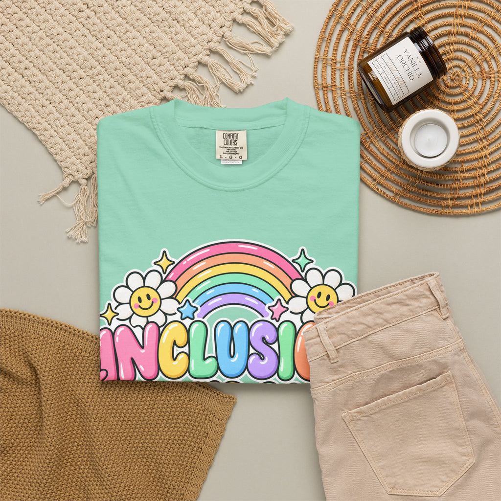 Inclusion Looks Good On You T-Shirt | Rainbow Smiles Graphic Tee