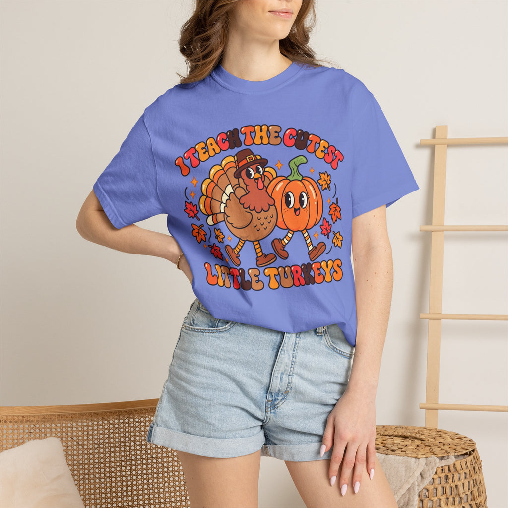 I Teach the Cutest Little Turkeys T-shirt | Thanksgiving Teacher Shirt