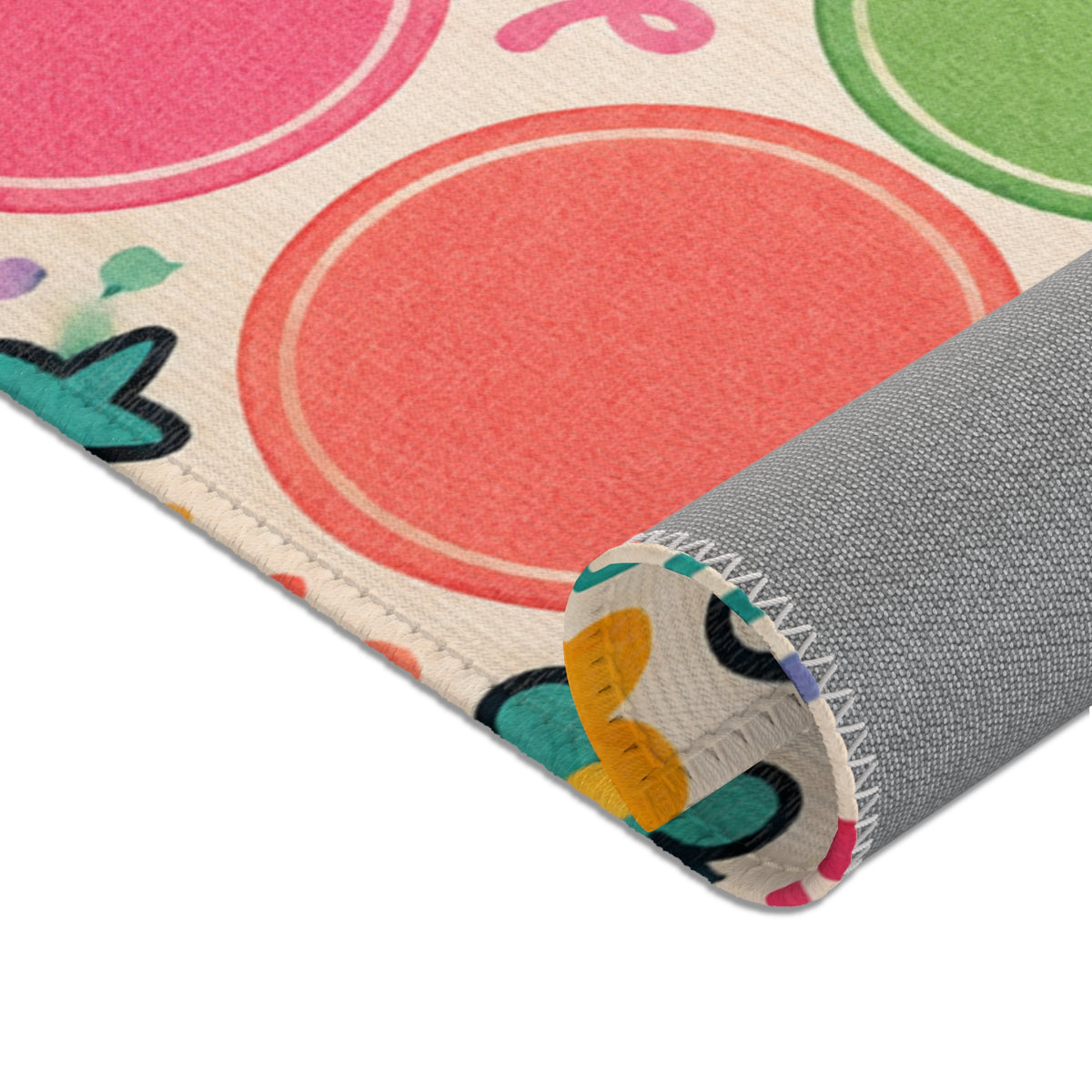 Colorful Rainbow Dots Playful Pattern Area Rug | Kids Nursery Decor