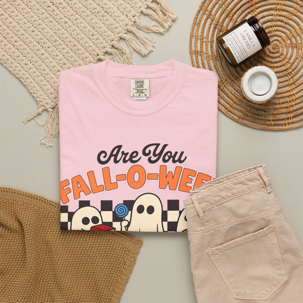 Fall-o-ween Ghosts Directions? T-shirt | Halloween pumpkin retro graphic
