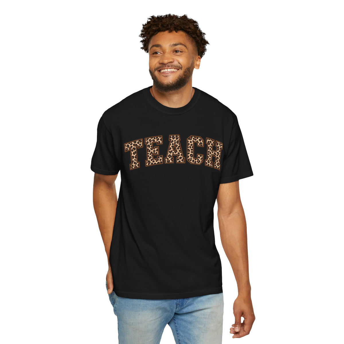 Leopard Print TEACH T-Shirt | Teacher Shirt, Animal Print Typography