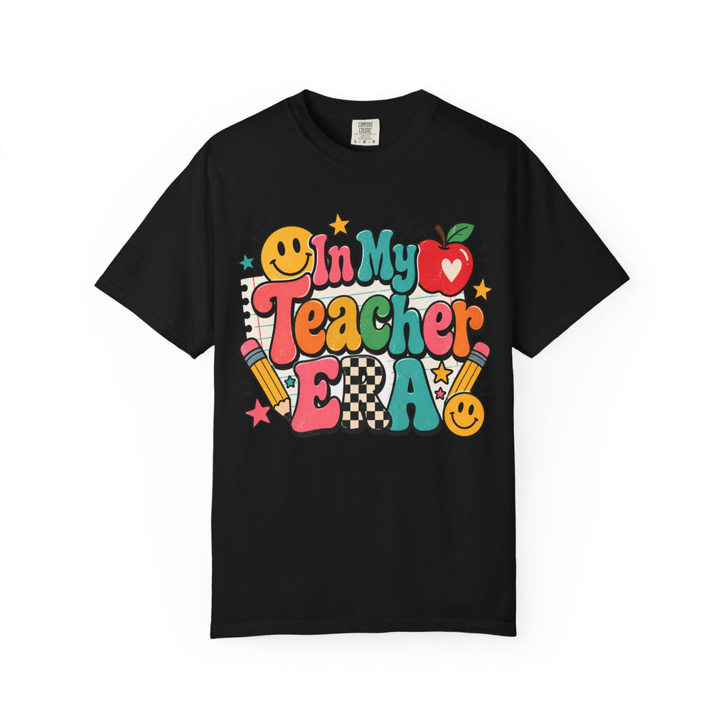 In My Teacher Era T-shirt | Retro School Graphic, Apple & Pencils