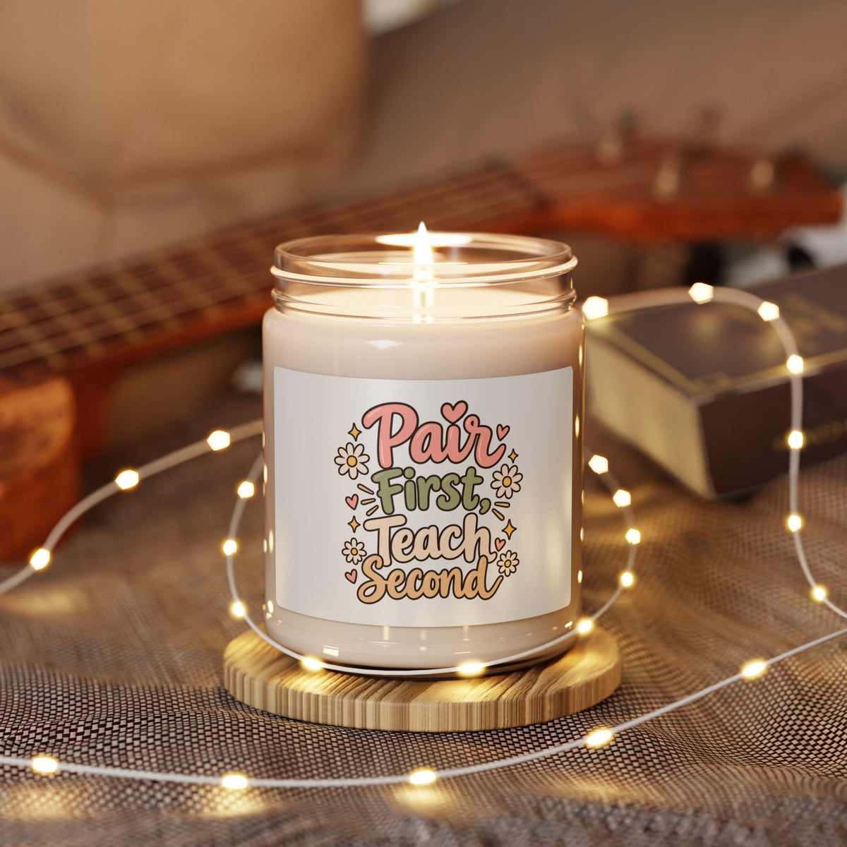 Soy Candle - "First Teach" Floral Teacher Appreciation Scented Candle (9oz)