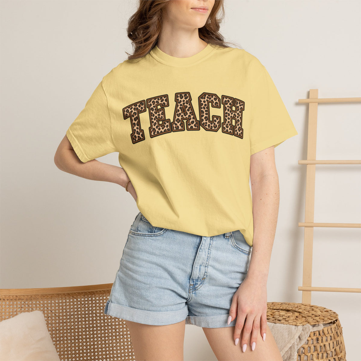 Leopard Print TEACH T-Shirt | Teacher Shirt, Animal Print Typography