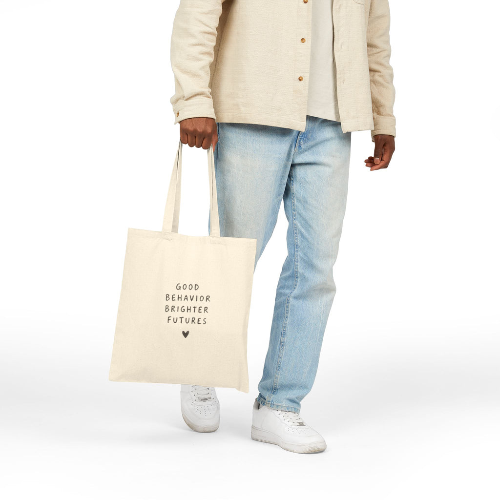 Good Behavior Brighter Futures tote bag | canvas school teacher tote