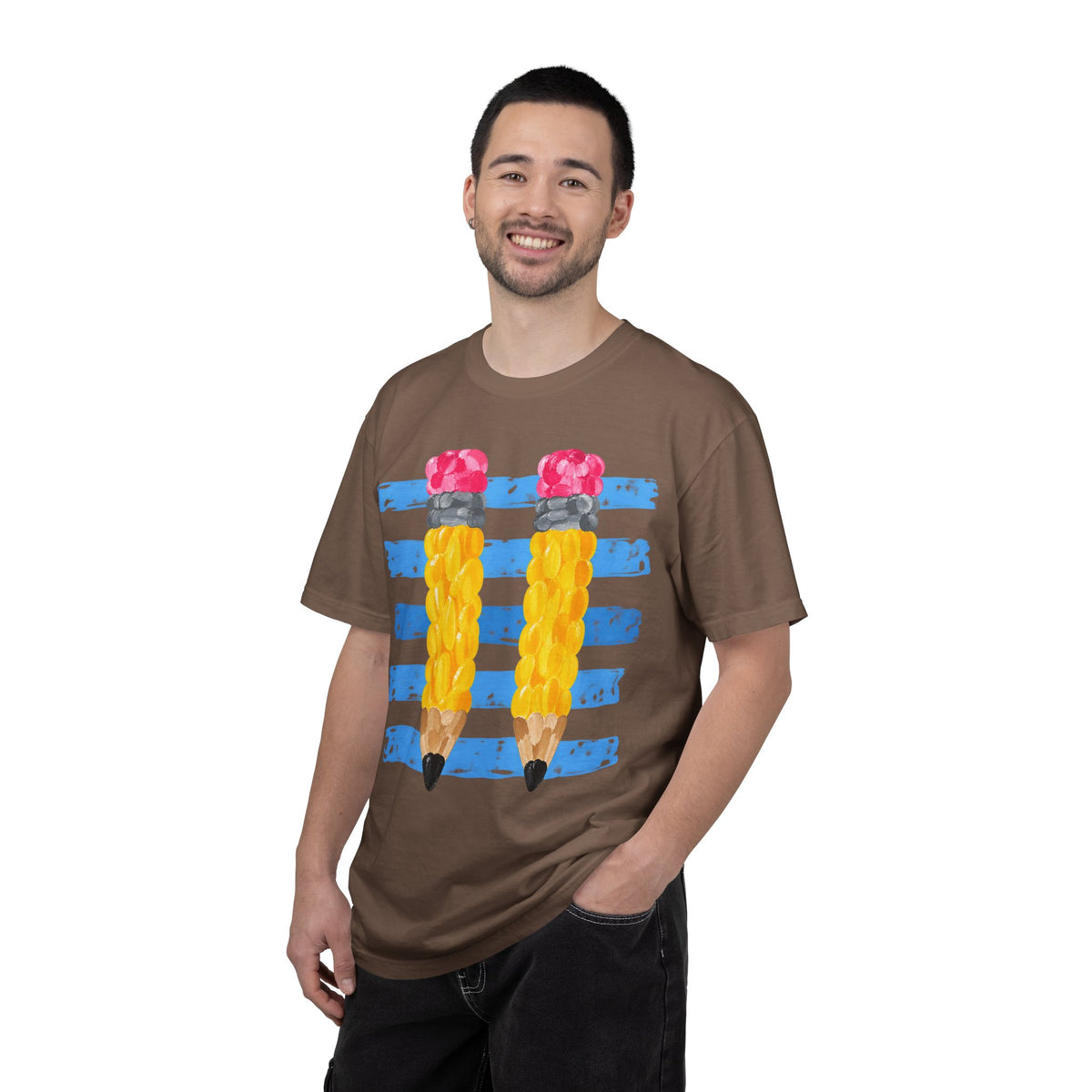 Braided Pencil Illustration T-Shirt | School Art Teacher Tee