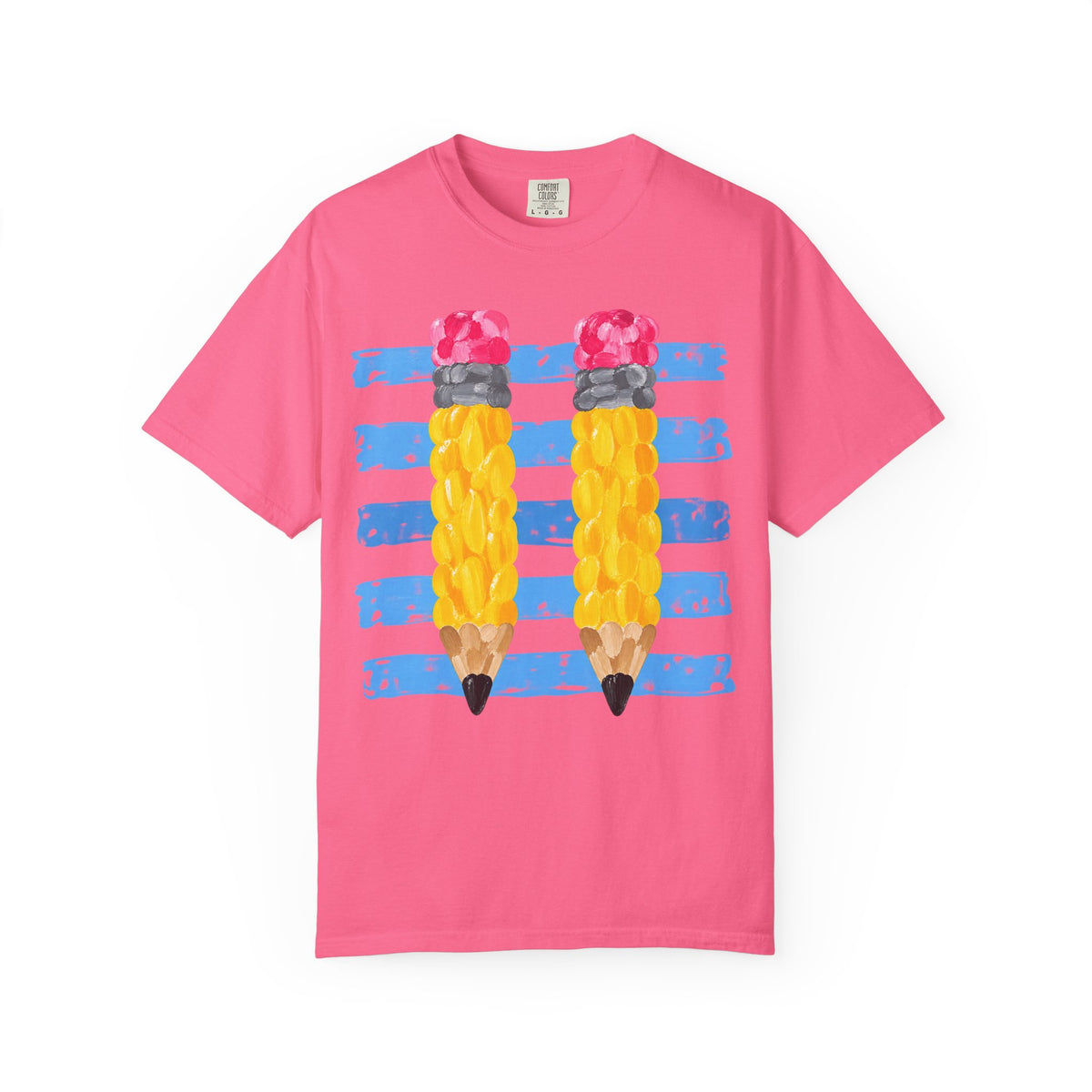 Braided Pencil Illustration T-Shirt | School Art Teacher Tee